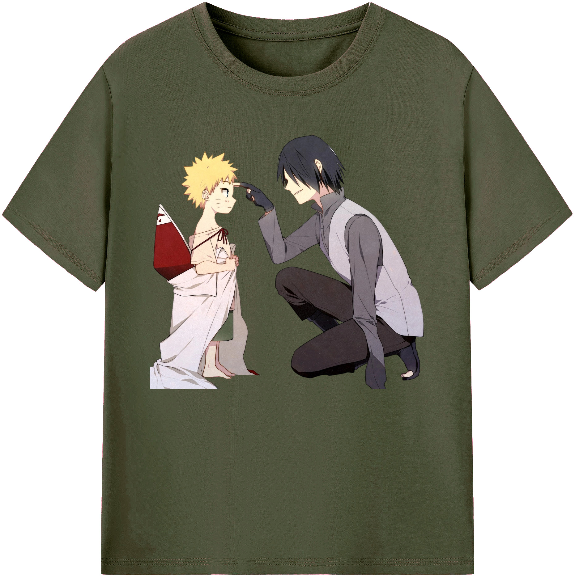 （画像用） NARUTO -ナルト- うちは サスケ Uchiha Sasuke 綿100％ メンズ半袖Tシャツ｜肌触りやわらか＆通気性